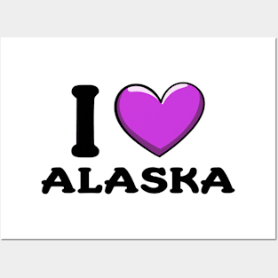 I Love Alaska State Posters and Art